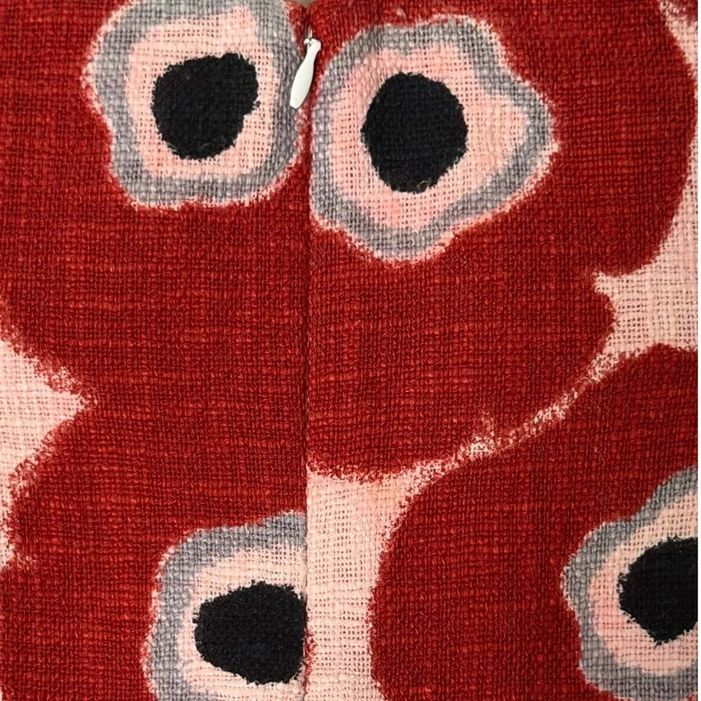 The Limited Red Floral Poppy Print A-Line 100% Cotton Skirt Size Medium Lined